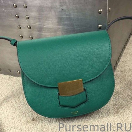 Wholesale Celine Trotteur Small Bag In Green Epsom Leather