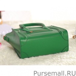 Replicas Celine Nano Luggage Bag In Green Calfskin