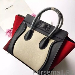 Cheap Celine Mini Luggage Bag In Multicolour Calfskin Beige