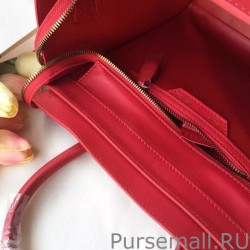 1:1 Mirror Celine Micro Luggage Bag In Red Calfskin