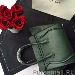 Best Celine Micro Luggage Bag In Green Goatskin