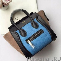 Wholesale Celine Micro Luggage Bag In Multicolour Calfskin Cyan