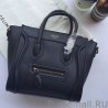 AAA+ Celine Nano Luggage Bag In Black Calfskin