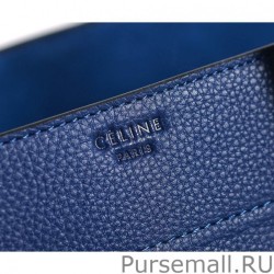 1:1 Mirror Celine Medium Phantom Bag In Blue Drummed Leather