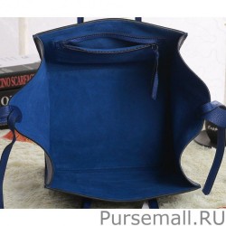 1:1 Mirror Celine Medium Phantom Bag In Blue Drummed Leather