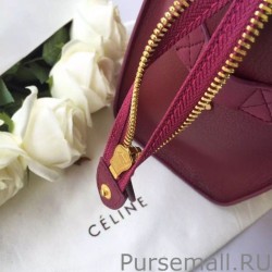 Top Celine Micro Luggage Bag In Burgundy Goatskin