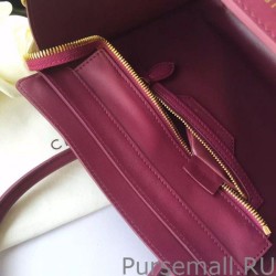 Top Celine Micro Luggage Bag In Burgundy Goatskin