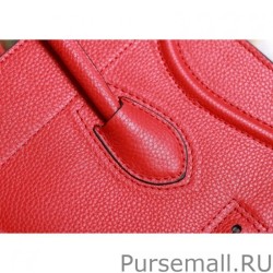 Inspired Celine Medium Phantom Bag In Red Drummed Leather