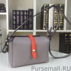 High Celine Box On Strap Bag In Grey Calfskin