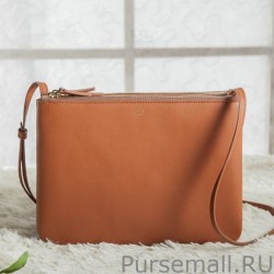 High Quality Celine Large Trio Crossbody Bag In Brown Calfskin