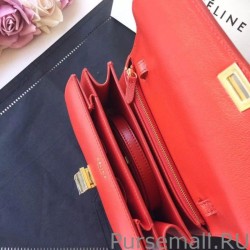 Top Quality Celine Medium Classic Box Bag In Red Goatskin