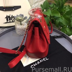 High Quality CC Logo Drawstring Bucket Bag AS0326 Red