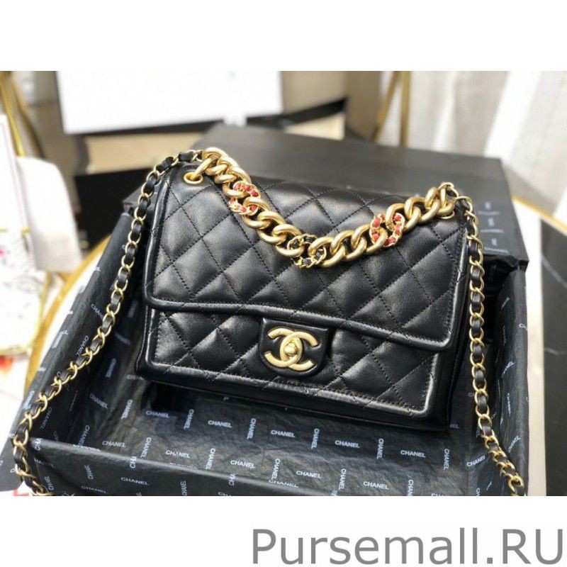 Replica Chain Leather Link Bag AS0936 Black