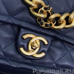 High Quality Chain Leather Link Bag AS0936 Blue