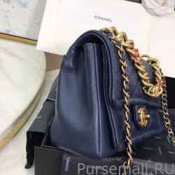 High Quality Chain Leather Link Bag AS0936 Blue