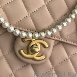 Replicas Chain With Pearl Bag AS0582 Apricot