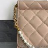 Replicas Chain With Pearl Bag AS0582 Apricot