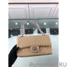 7 Star Chevron Jumbo Flap Bag A01112 Apricot