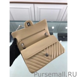 7 Star Chevron Jumbo Flap Bag A01112 Apricot