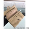 7 Star Chevron Jumbo Flap Bag A01112 Apricot