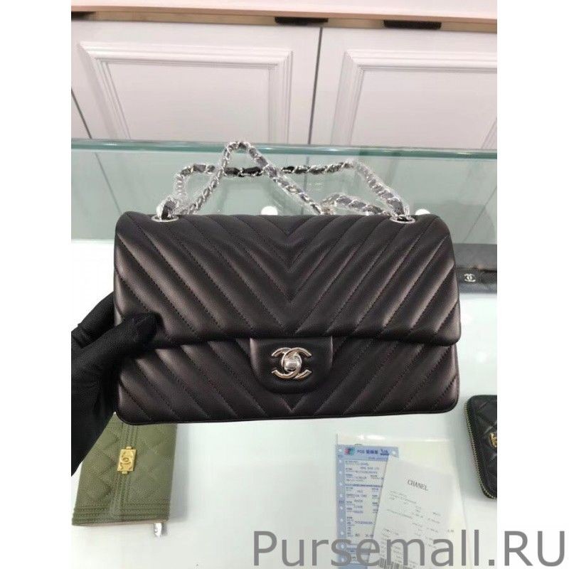 Copy Chevron Jumbo Flap Bag A01112 Black