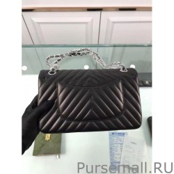 Copy Chevron Jumbo Flap Bag A01112 Black