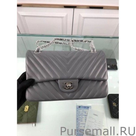 Top Quality Chevron Jumbo Flap Bag A01112 Gray