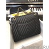 Copy Chevron Tweed Medium Flap Bag A1112 Black