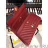 Replicas Chevron Tweed Medium Flap Bag A1112 Claret