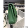 Fashion Chevron Tweed Medium Flap Bag A1112 Green