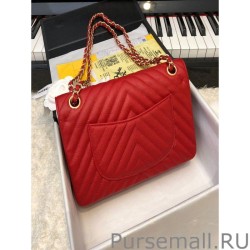 Best Chevron Tweed Medium Flap Bag A1112 Red