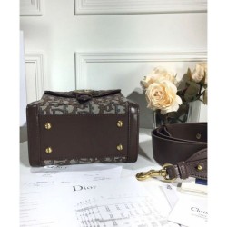 Designer Christian Dior Dioraddict embroidered denim handbag Coffee