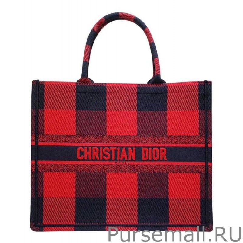 Cheap Christian Dior Book Tote Bag Red