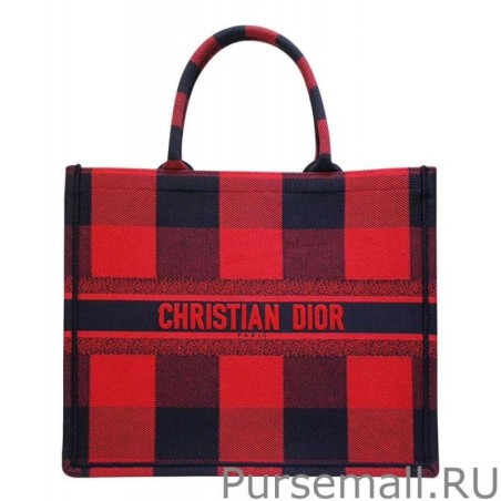 Cheap Christian Dior Book Tote Bag Red