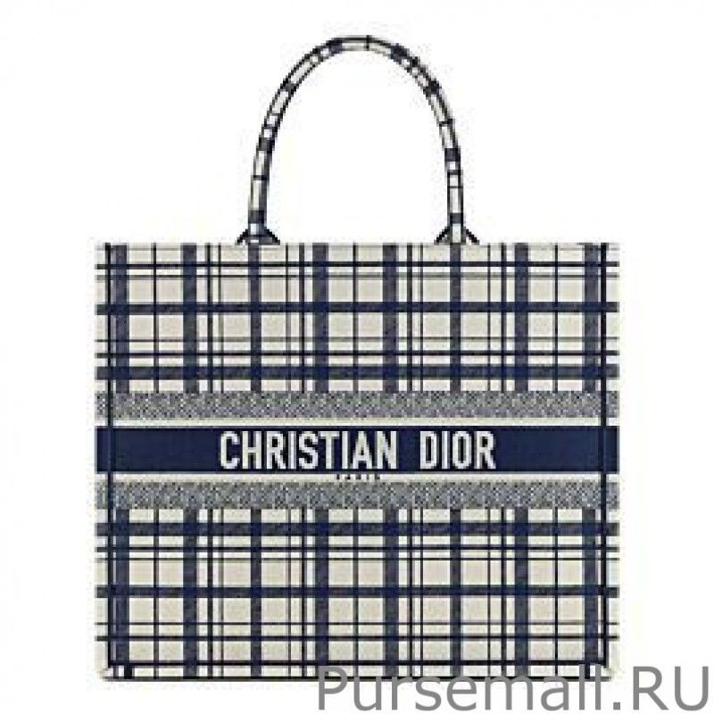 High Quality Christian Dior Book Tote Dark Blue