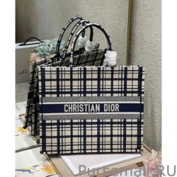 High Quality Christian Dior Book Tote Dark Blue