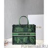 7 Star Christian Dior Book Tote Dior Animals Embroidered Canvas Bag Green