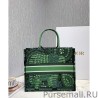 7 Star Christian Dior Book Tote Dior Animals Embroidered Canvas Bag Green