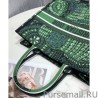 7 Star Christian Dior Book Tote Dior Animals Embroidered Canvas Bag Green