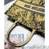 Cheap Christian Dior Book Tote Dior Animals Embroidered Canvas Bag Yellow