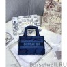 Top Quality Christian Dior Book Tote Mini Camouflage Embroidered Tote Dark Blue