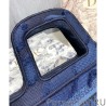 Top Quality Christian Dior Book Tote Mini Camouflage Embroidered Tote Dark Blue
