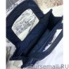 Top Quality Christian Dior Book Tote Mini Camouflage Embroidered Tote Dark Blue