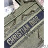 Perfect Christian Dior Book Tote Mini Camouflage Embroidered Tote Green