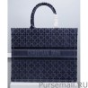 High Quality Christian Dior Cannage Embroidered Velvet Dior Book Tote Dark Blue