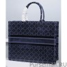 High Quality Christian Dior Cannage Embroidered Velvet Dior Book Tote Dark Blue