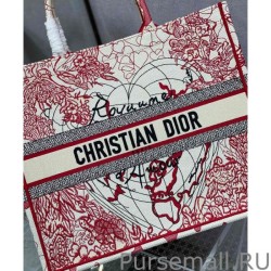 Replica Christian Dior Dioramour Dior Book Tote Red