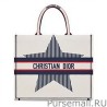 Replicas Christian Dior Dioralps Book Tote Three-Tone Embroidery Cream