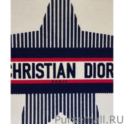 Replicas Christian Dior Dioralps Book Tote Three-Tone Embroidery Cream