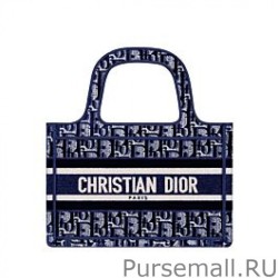 7 Star Christian Dior Mini Dior Book Tote Dark Blue